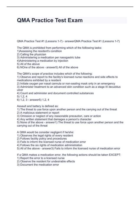 Qma Practice Test