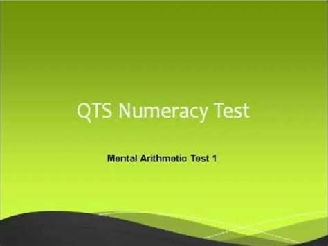Qts Mental Arithmetic