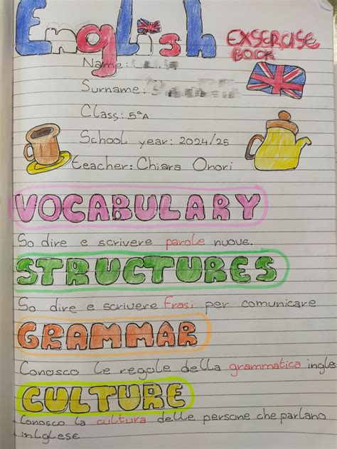 Quaderno In Inglese