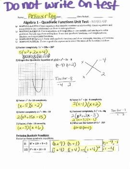 Read Quadratic Functions Test Answers 