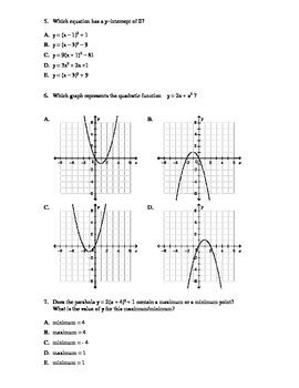 Download Quadratic Functions Unit Test Tripod 