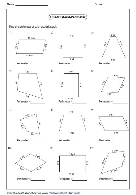 Quadrilateral Worksheet 5th Grade   Quadrilaterals Perimeter Fifth Grade Math Activities - Quadrilateral Worksheet 5th Grade