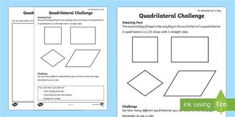 Quadrilateral Worksheet Challenge Teacher Made Twinkl Sorting Quadrilaterals Worksheet - Sorting Quadrilaterals Worksheet
