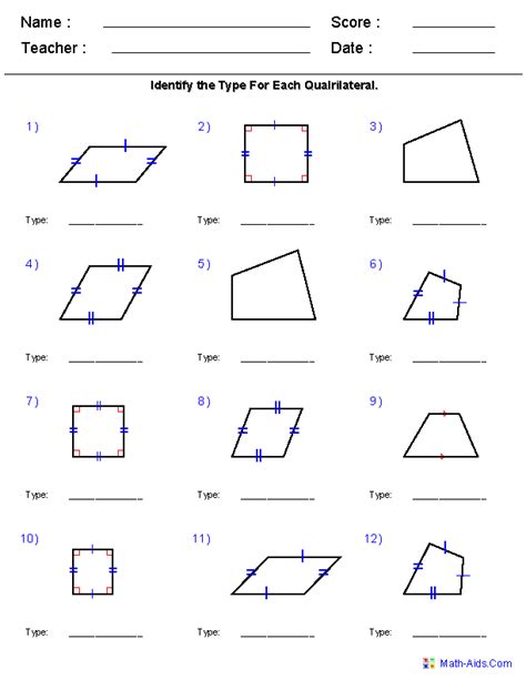 Quadrilaterals Online Exercise For Grade 5 Live Worksheets Quadrilaterals Worksheet Grade 5 - Quadrilaterals Worksheet Grade 5