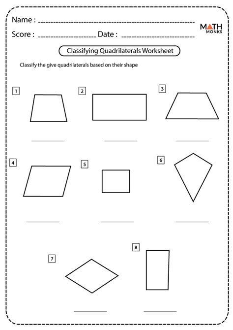 Quadrilaterals Worksheets 3rd Grade   Quadrilateral Worksheets 4th Grade Geometry Worksheets - Quadrilaterals Worksheets 3rd Grade