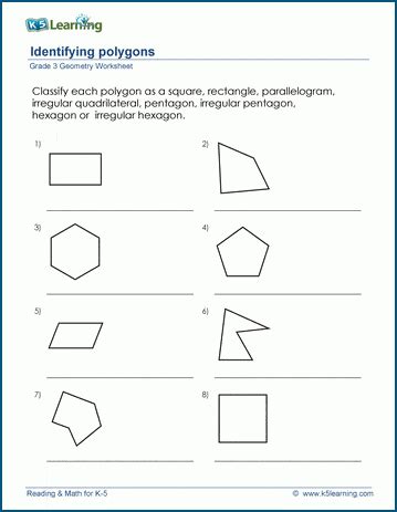 Quadrilaterals Worksheets K5 Learning Polygons Worksheets 3rd Grade - Polygons Worksheets 3rd Grade