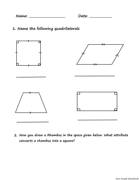 Quadrilaterals Worksheets K5 Learning Quadrilateral Worksheet Grade 4 - Quadrilateral Worksheet Grade 4