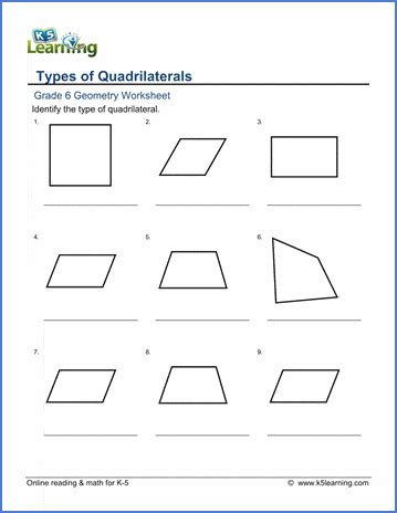 Quadrilaterals Worksheets K5 Learning Quadrilateral Worksheets For 3rd Grade - Quadrilateral Worksheets For 3rd Grade