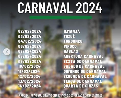 qual o dia do carnaval 2024