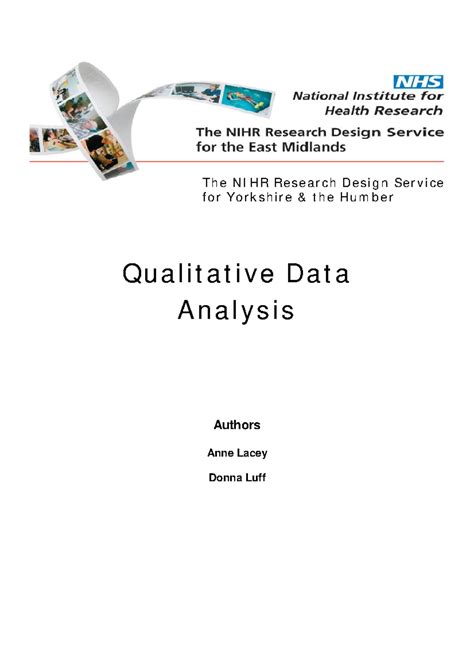 Qualitative Data Analysis Nihr Rds Yh