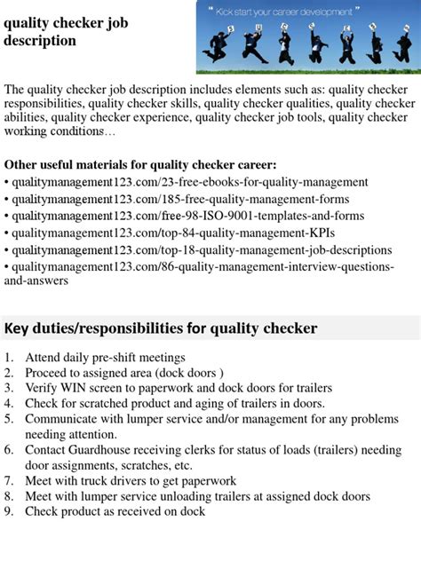 Quality Checker Job