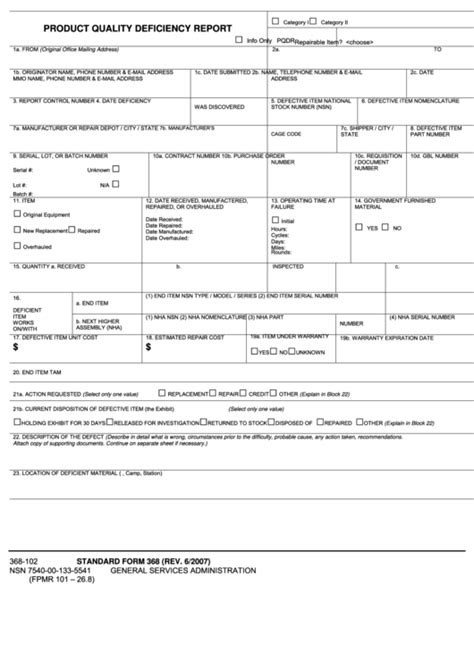 Quality Deficiency Report