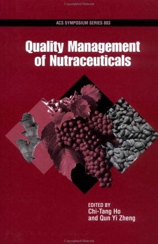quality management of nutraceuticals acs symposium