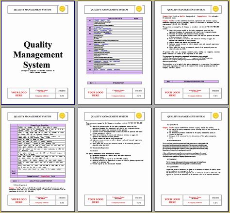 Quality Manual Procedure Template Orbital Manufacturing