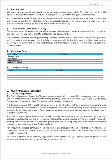 Quality Manual Template For Pharmaceutical Company