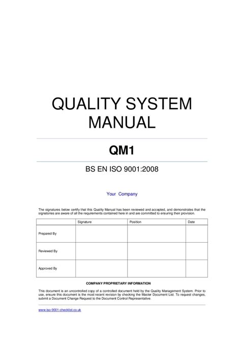 Download Quality Manual Example Document 
