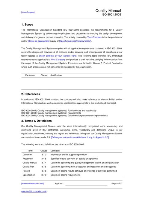 qualitymanualtemplateexample by ISO 9001 Checklist Issuu