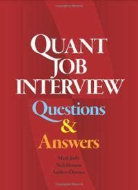 Quant Interview Questions Joshi