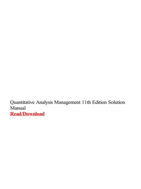 Quantitative Analysis For Management 11th Edition Ppt