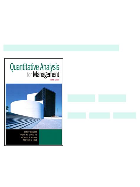 Quantitative Analysis For Management 12th Edition Test