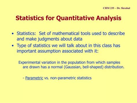Quantitative Analysis Statistics Notes