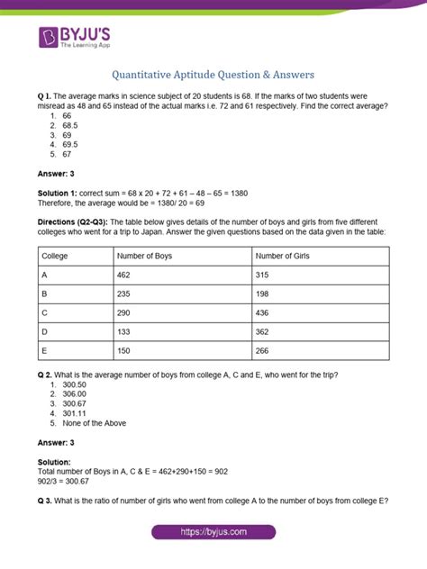 quantitative apptitude objective questions and answers