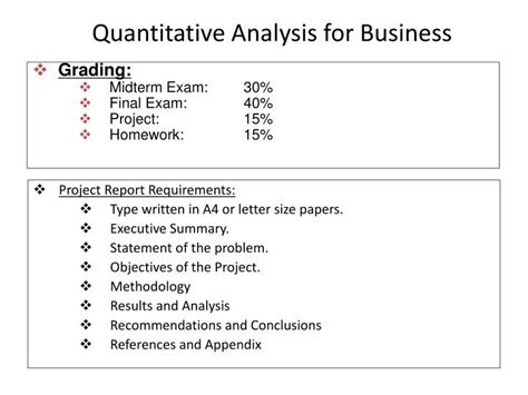 Quantitative Business Analysis