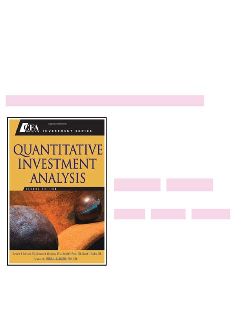 Quantitative Investment Analysis Cfa Pdf