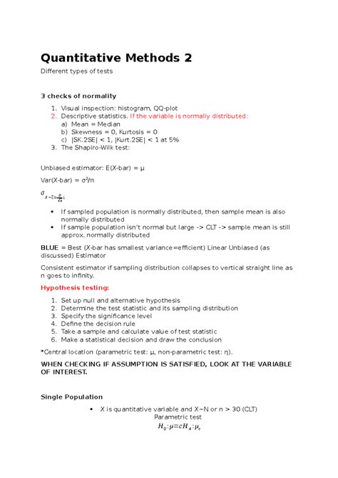 Quantitative Methods 2