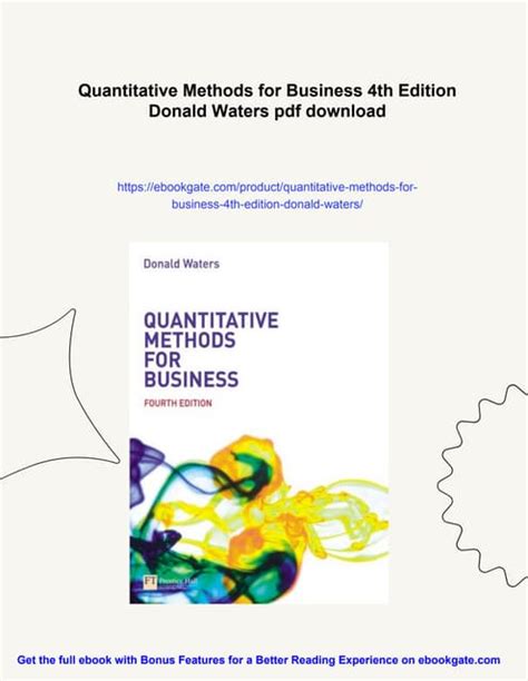 Quantitative Methods For Business Donald Waters Answers