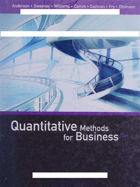 Quantitative Methods For Managers Anderson Solutions Manual