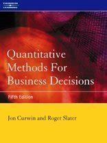 Quantitative Methods Of Business Curwin