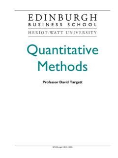 Quantitative Methods Online Mba Distance Learning