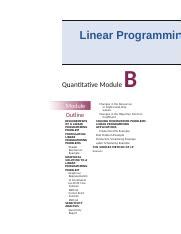 Quantitative Module B Linear Programming