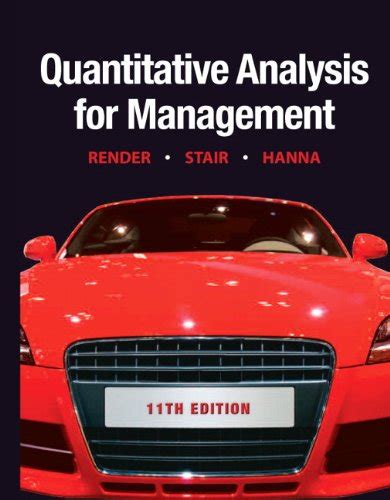 Full Download Quantitative Analysis For Management 11Th Edition Answers 
