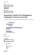 Full Download Quantitative Analysis For Management Questions And Answers 