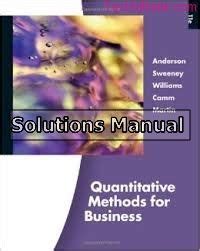 Read Quantitative Methods Business Solution Manual 