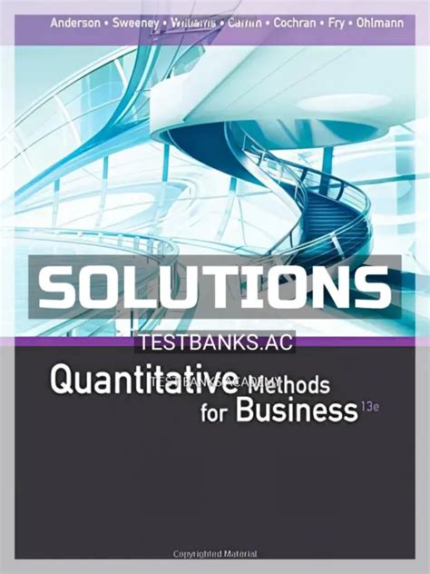 Read Quantitative Methods For Business Anderson Solutions Manual 