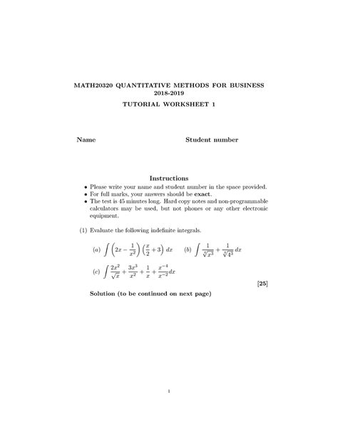 Read Online Quantitative Methods In Business Math20320 