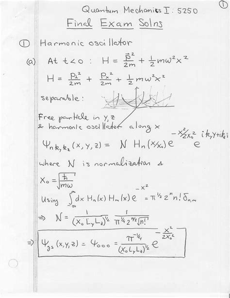 Quantum Mechanics Exam Solutions