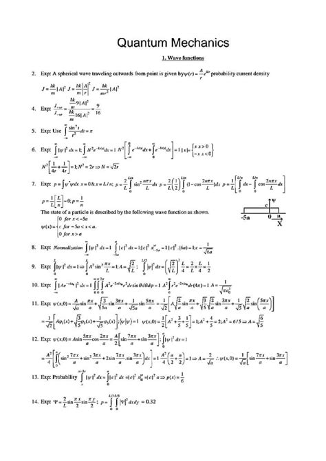 quantum mechanics exercises solutions