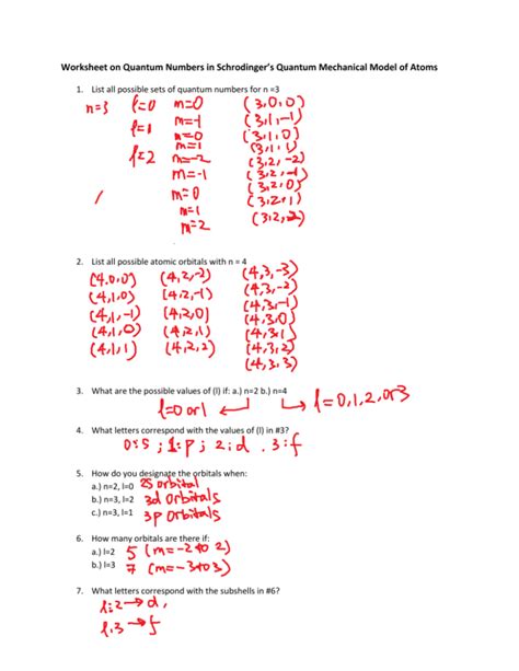 Quantum Numbers Worksheet Answers Quantum Numbers Worksheet Studocu Quantum Number Worksheet With Answers - Quantum Number Worksheet With Answers