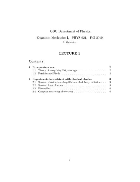 Download Quantum Mechanics Lecture Notes Odu 