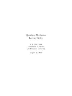 Download Quantum Mechanics Lecture Notes Odu 