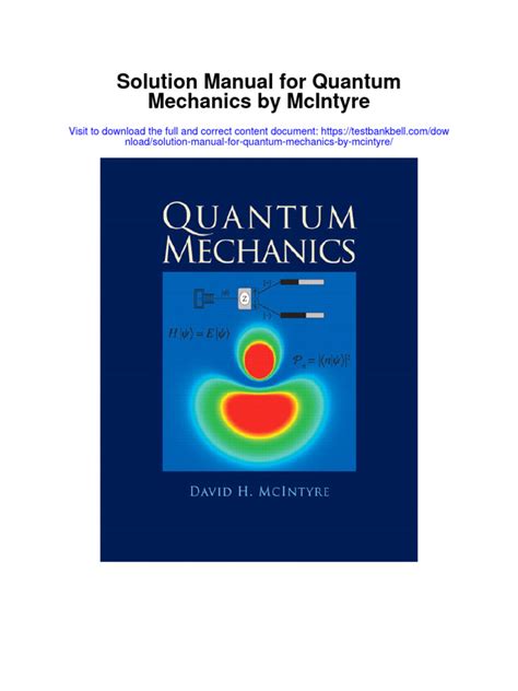 Download Quantum Mechanics Mcintyre Solutions Pdf 