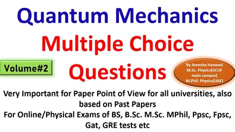 Download Quantum Mechanics Multiple Choice Test 