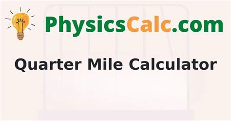 Quarter Mile Calculator   Car Quarter Mile Calculator Car 1 4 Mile - Quarter Mile Calculator