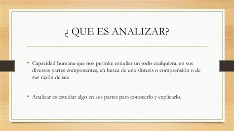 Que Es Analizar