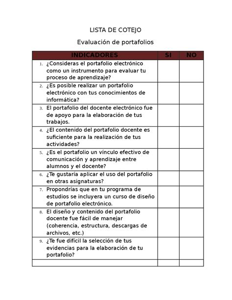 Que Es Cotejo