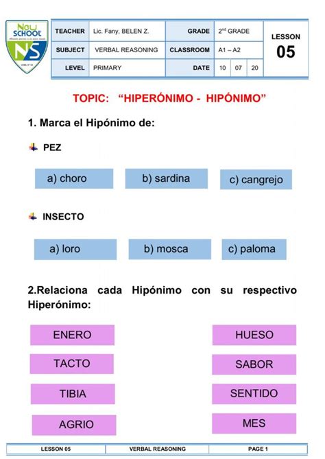 Que Es Hiperónimo